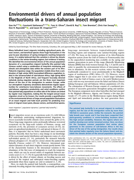 Environmental Drivers of Annual Population Fluctuations in a Trans-Saharan Insect Migrant