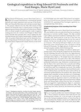 Geological Expedition to King Edward VII Peninsula and the Ford Ranges, Marie Byrd Land BRUCE P