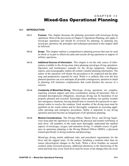 Mixed Gas Operational Planning