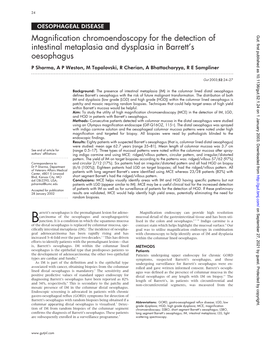 Magnification Chromoendoscopy for the Detection of Intestinal