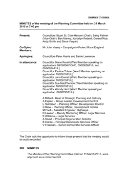 Planning Committee Minutes 31 March 2010