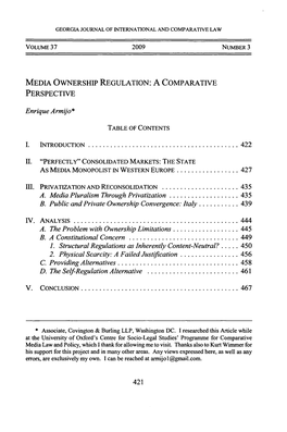 Media Ownership Regulations: a Comparative Perspective