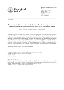 Treatment of Painful Nonunion of the Distal Phalanx in the Finger with Bone Graft and Dorsal Reverse Adipofascial Flap Based on an Exteriorized Pedicle