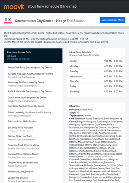 8 Bus Time Schedule & Line Route