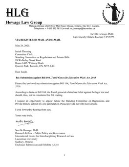 Hewage Law Group Mailing Address: 2581 River Mist Road, Ottawa, Ontario, K2J 6G1, Canada