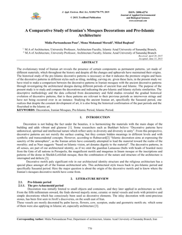 A Comparative Study of Iranian's Mosques Decorations and Pre