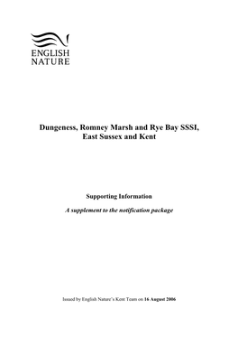 Dungeness, Romney Marsh and Rye Bay SSSI, East Sussex and Kent