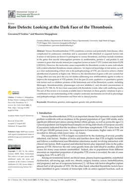 Looking at the Dark Face of the Thrombosis