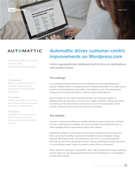 Automattic Drives Customer-Centric Improvements on Wordpress.Com