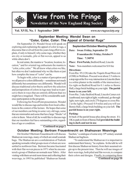 View from the Fringe Newsletter of the New England Rug Society