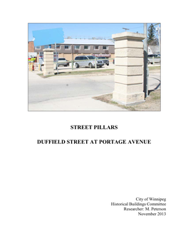 Street Pillars Duffield Street at Portage Avenue