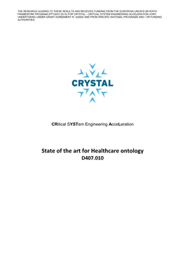 State of the Art for Healthcare Ontology D407.010