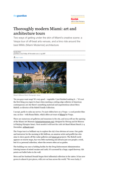Thoroughly Modern Miami: Art and Architecture Tours | Travel | the Guardian