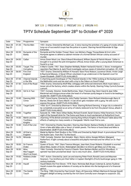 TPTV Schedule September 28Th to October 4Th 2020