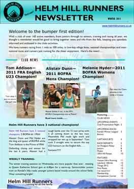 Helm Hill Runners Newsletter