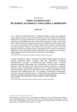 Why Nations Fail” by Daron Acemoglu and James A