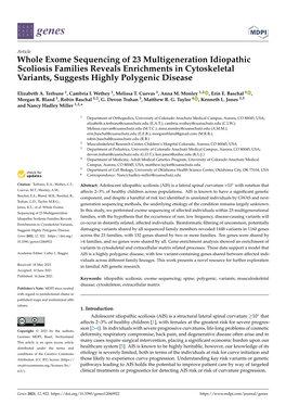 Whole Exome Sequencing of 23 Multigeneration Idiopathic Scoliosis Families Reveals Enrichments in Cytoskeletal Variants, Suggests Highly Polygenic Disease