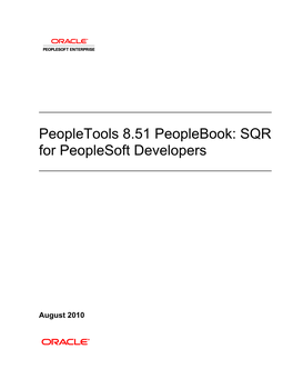 Peopletools 8.51 Peoplebook: SQR for Peoplesoft Developers