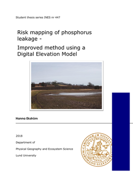 Risk Mapping of Phosphorus Leakage