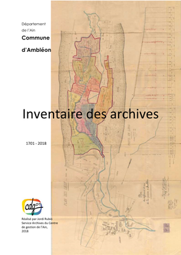 Inventaire Des Archives