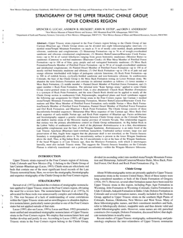 STRATIGRAPHY of the UPPER TRIASSIC CHINLE Group, FOUR CORNERS REGION