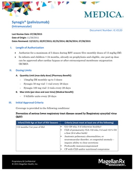 Synagis® (Palivizumab)