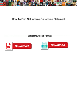 How to Find Net Income on Income Statement