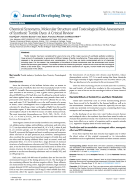 Chemical Synonyms, Molecular Structure and Toxicological Risk Assessment of Synthetic Textile Dyes: a Critical Review