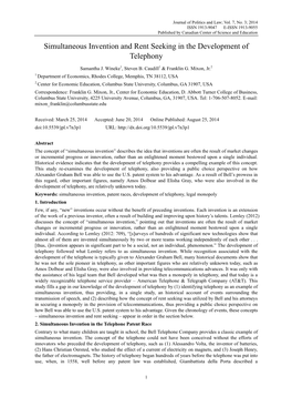 Simultaneous Invention and Rent Seeking in the Development of Telephony