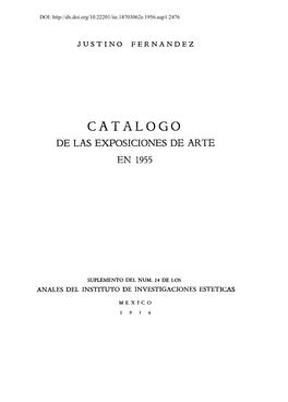 CATALOGO DE LAS EXPOSICIONES DE ARTE El\J 1955