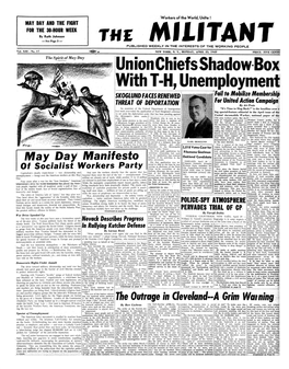 THE Un Ion Chiefs Shadow Box W Ith T-H, Unemployment