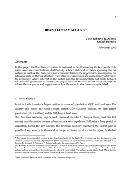 Brazilian Tax Affairs ♦♦