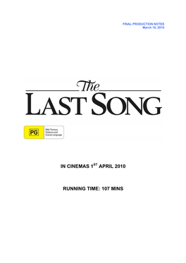 In Cinemas 1 April 2010 Running Time: 107 Mins