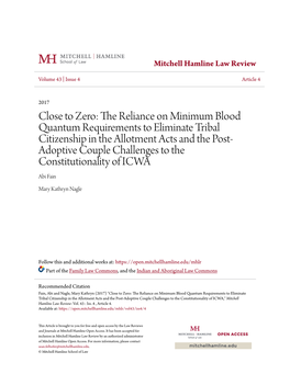 The Reliance on Minimum Blood Quantum Requirements To