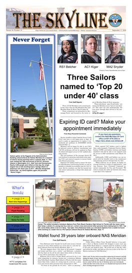 Three Sailors Named to ‘Top 20 Under 40’ Class from Staff Reports Sue of Meridian Home & Style Magazine