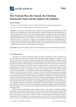 The Vietnam War, the Church, the Christian Democratic Party and the Italian Left Catholics