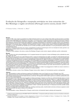 Evolução Da Fisiografia E Ocupação Antrópica Na Área Estuarina Do Rio Mondego E Região Envolvente (Portugal Centro-Oeste), Desde 1947*