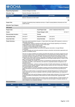 American Refugee Committee Allocation Type