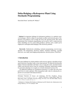 Delta-Hedging a Hydropower Plant Using Stochastic Programming