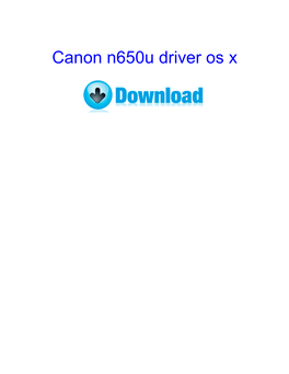 Canon N650u Driver Os X
