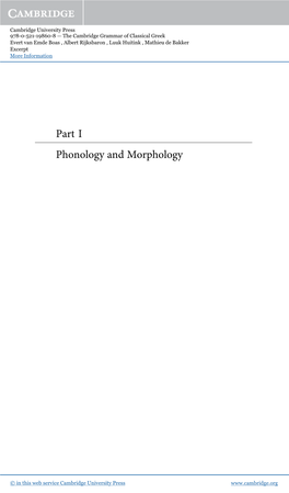 Part I Phonology and Morphology