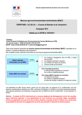 Mesures Agro-Environnementales Territorialisées (MAET)