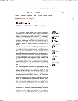 North Korea | Freedom House