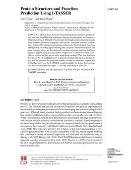 "Protein Structure and Function Prediction