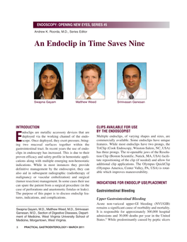 An Endoclip in Time Saves Nine