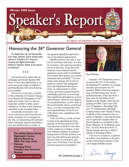 Speaker's Report