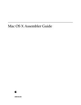 Mac OS X Assembler Guide