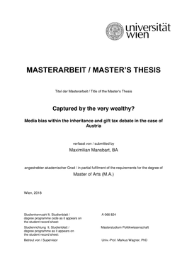 Masterarbeit / Master's Thesis