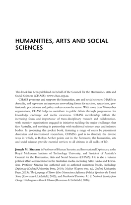 Humanities, Arts and Social Sciences