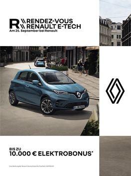 Rendez-Vous Renault E-Tech 10.000 € Elektrobonus*